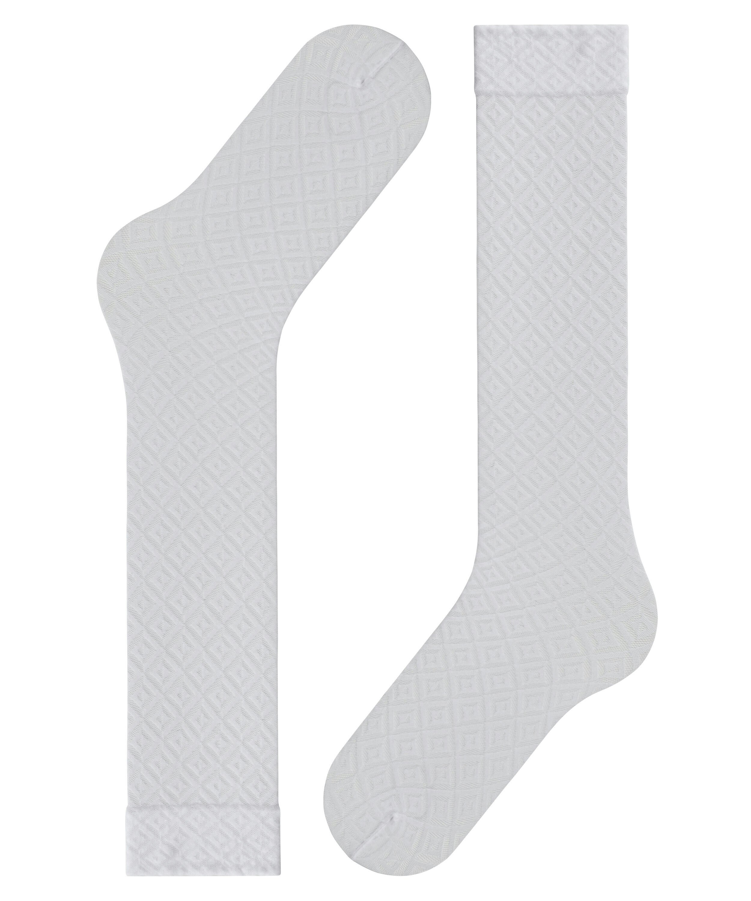 FALKE Tessellating 25 DEN dames kniekousen, wit (white)