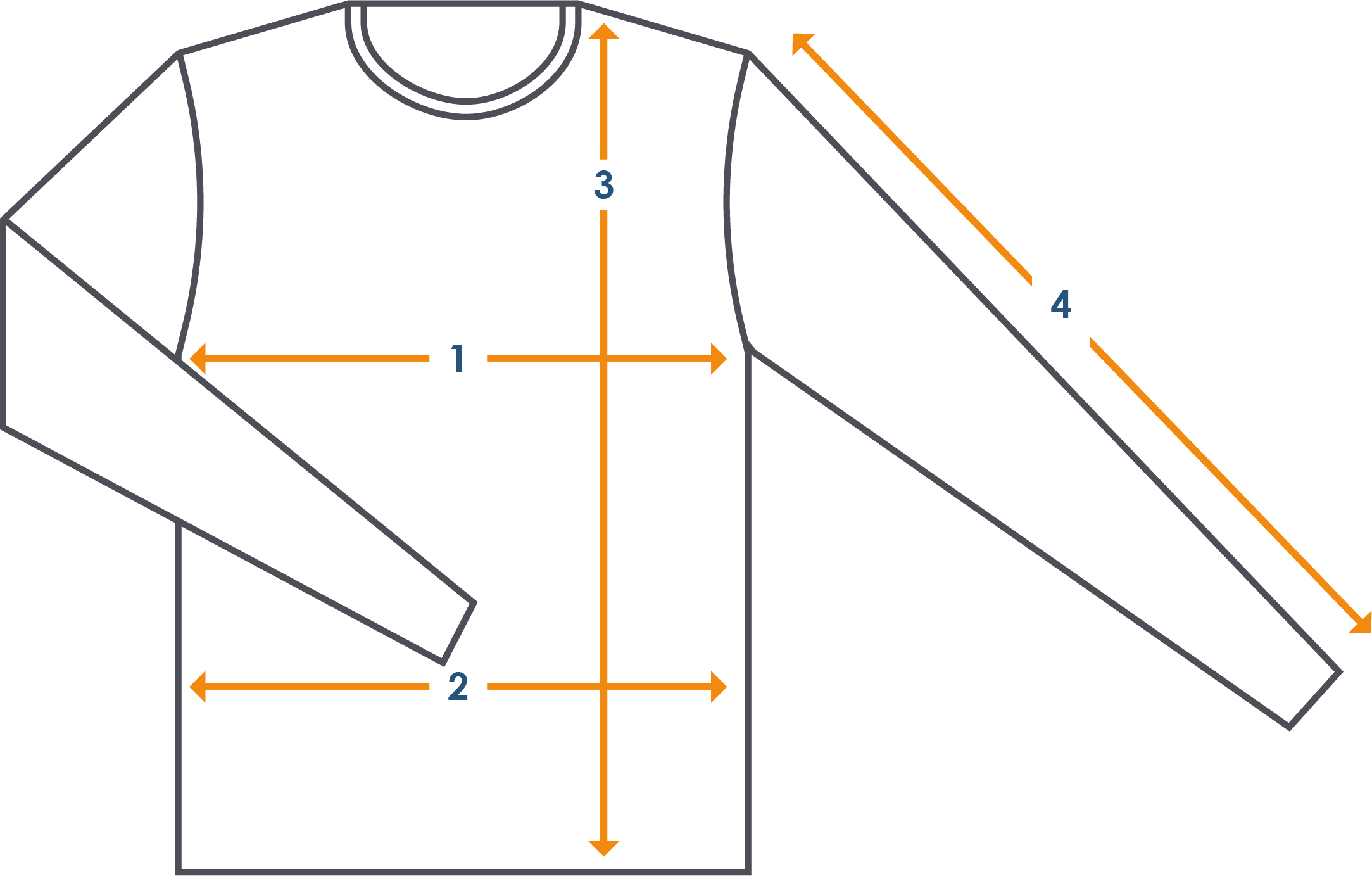 Meetinstructies t-shirt lange mouw