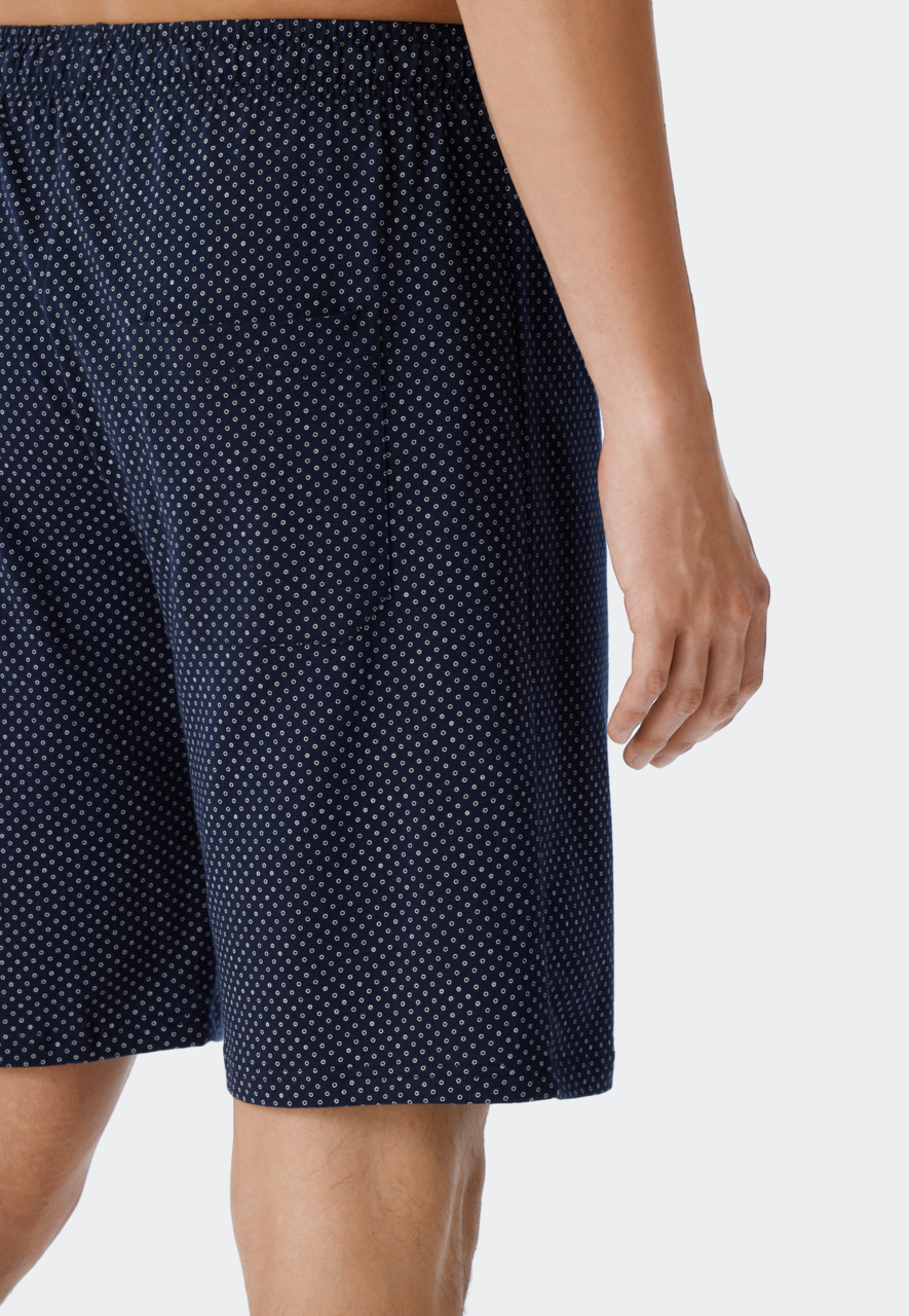 SCHIESSER Ebony shortamaset, heren shortama jersey blauw