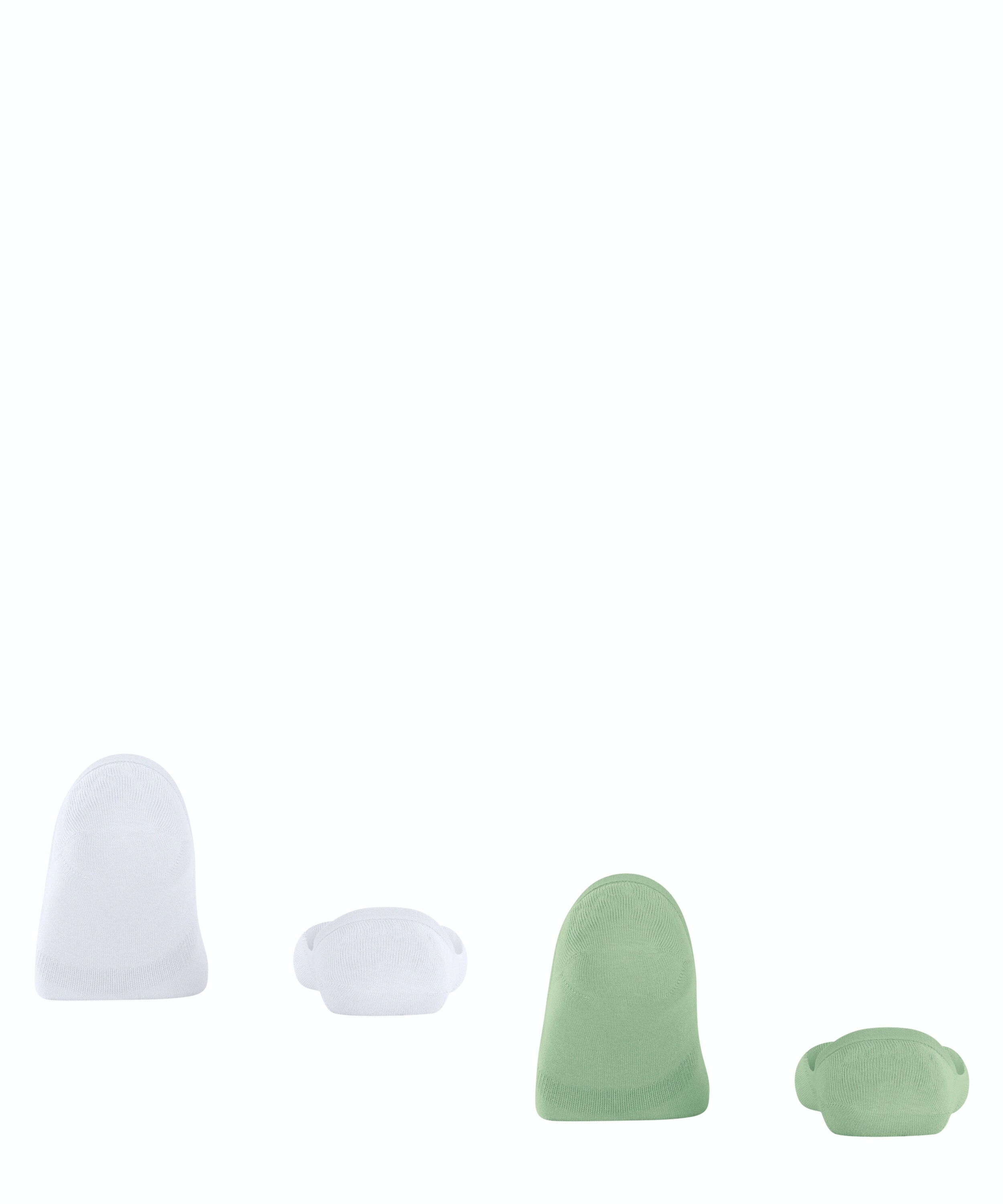 Burlington Everyday 2-Pack dames invisible sokken, groen (quiet green)