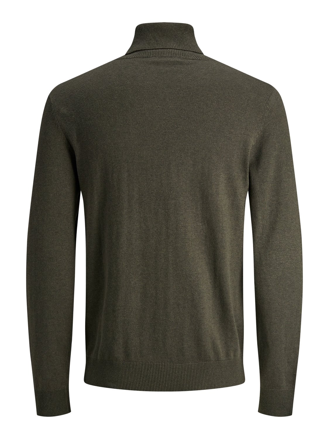 JACK & JONES Emil knit roll neck slim fit, heren pullover viscosemengsel met col, groen melange