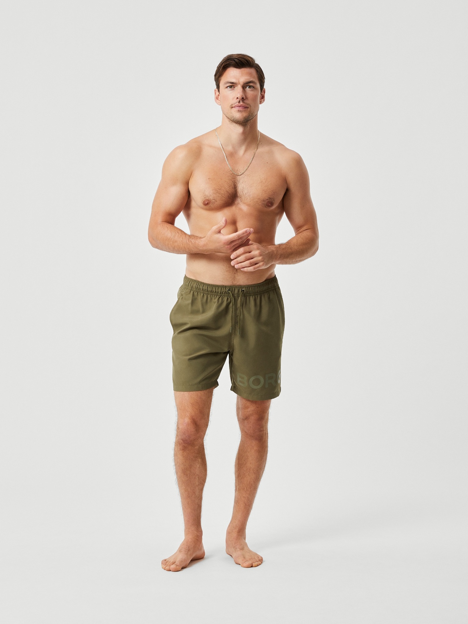 Bjorn Borg Swim Shorts, heren zwembroek, olijfgroen