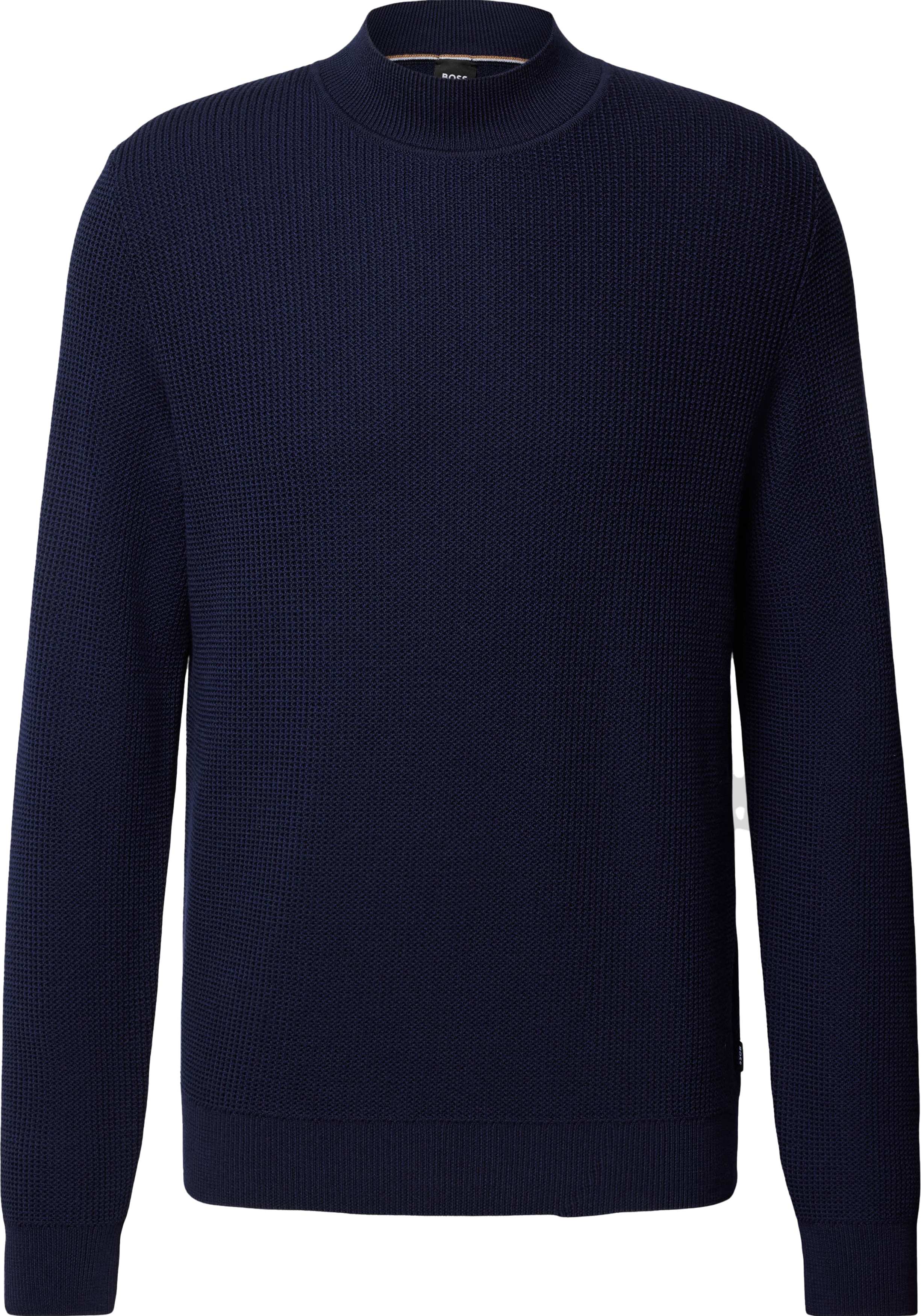 BOSS Derano regular fit trui wolmengsel, heren trui middeldik turtleneck, donkerblauw