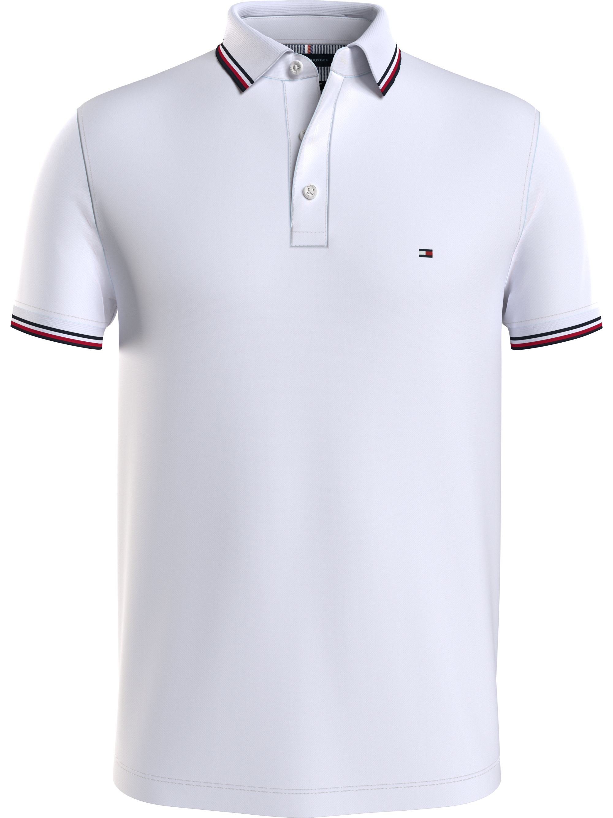 Tommy Hilfiger 1985 Rwb Tipped Slim Polo, heren poloshirt, wit