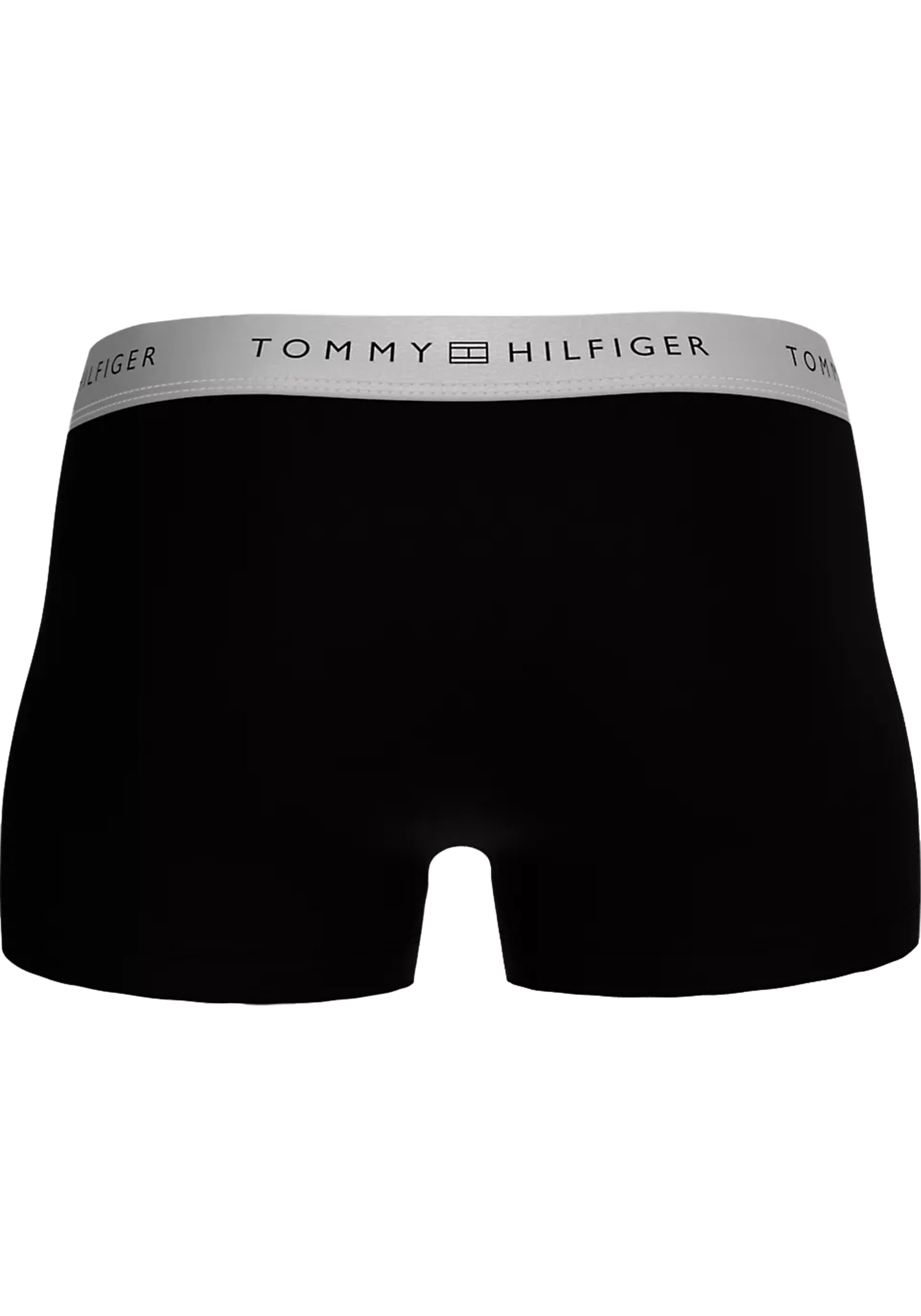 Tommy Hilfiger trunk (3-pack), heren boxers normale lengte, zwart met zilverkleurige tailleband